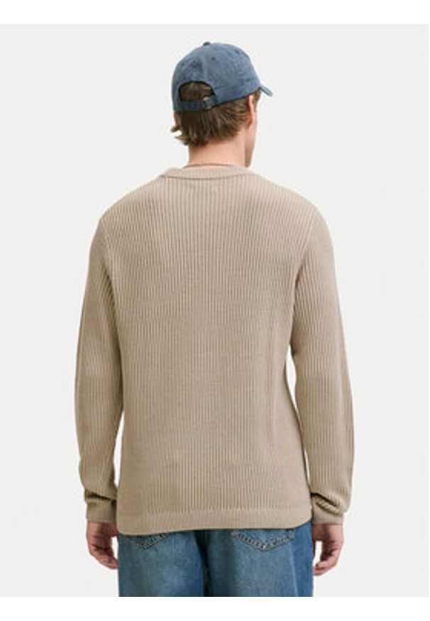 Jack & Jones - Jack&Jones Sweter Dover 12278816 Beżowy Regular Fit. Kolor: beżowy. Materiał: syntetyk