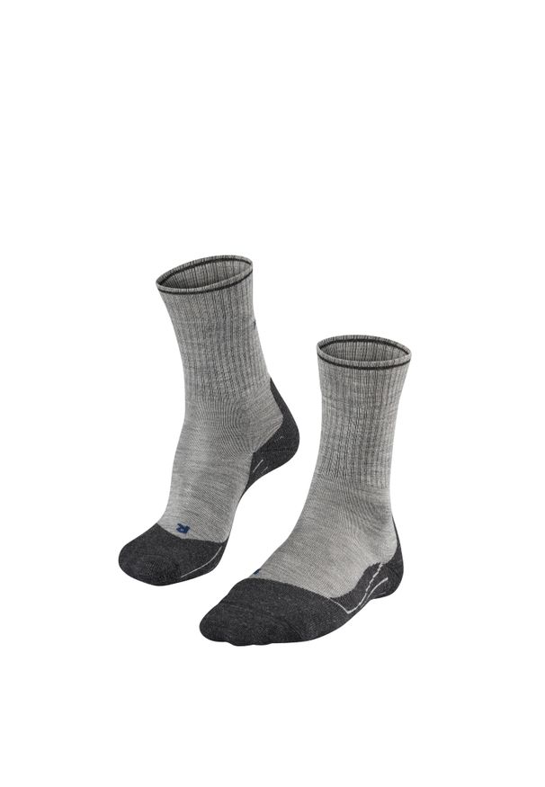 Skarpetki damskie Falke TK2 Wool Silk. Kolor: szary. Sport: turystyka piesza
