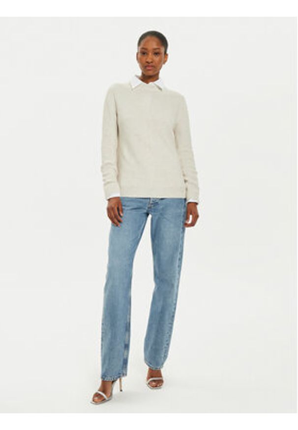 Oui - OUI Sweter 89211 1340107 Écru Regular Fit. Materiał: bawełna