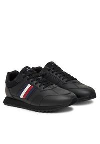 TOMMY HILFIGER - Tommy Hilfiger Sneakersy New Runner Eva Stripes FM0FM05637 Czarny. Kolor: czarny. Materiał: skóra #3