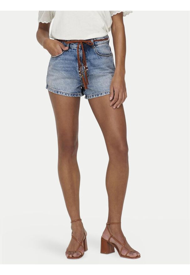 only - ONLY Szorty jeansowe Kelly 15221469 Niebieski jasny Regular Fit. Kolor: niebieski. Materiał: bawełna