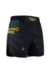 GROUND GAME - Lekkie spodenki do MMA i BJJ Ground Game Gold 2.0 męskie. Kolor: czarny, wielokolorowy, żółty. Materiał: materiał