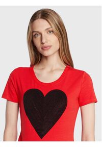 Love Moschino - LOVE MOSCHINO T-Shirt W4H1932E 1951 Czerwony Slim Fit. Kolor: czerwony. Materiał: bawełna #5