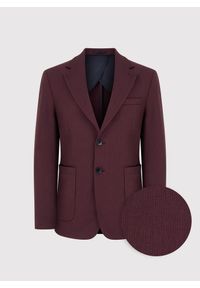 Pako Lorente - PAKO LORENTE – Bordowa marynarka z wełną i jedwabiem. Kolor: czerwony. Materiał: jedwab, wełna. Wzór: prążki #8