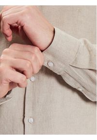 Calvin Klein Koszula Linen Solid Slim Shirt K10K109286 Beżowy Slim Fit. Kolor: beżowy. Materiał: len #5