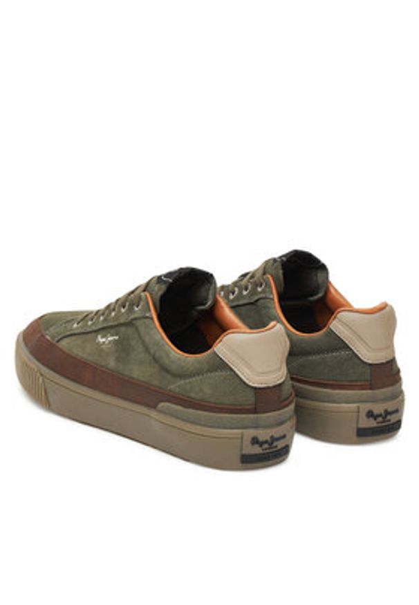 Pepe Jeans Sneakersy Ben Evolution M PMS300001 Khaki. Kolor: brązowy. Materiał: zamsz, skóra