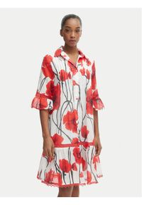 Iconique Sukienka letnia IC26-087 Czerwony Regular Fit. Kolor: czerwony. Materiał: bawełna. Sezon: lato #1
