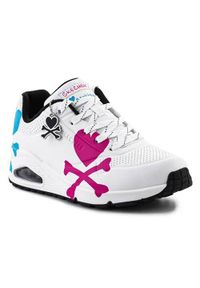 skechers - Buty do chodzenia damskie Skechers Crossing Hearts. Zapięcie: sznurówki. Kolor: biały, wielokolorowy. Materiał: materiał, syntetyk, tkanina. Szerokość cholewki: normalna. Sport: turystyka piesza