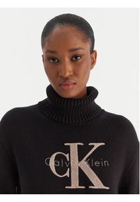 Calvin Klein Jeans Golf Chenille Monologo LV047D354G Czarny Regular Fit. Typ kołnierza: golf. Kolor: czarny. Materiał: syntetyk, bawełna #2