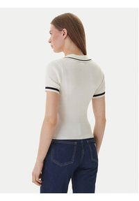 Guess Jeans Polo W6GRZ1 Z3P32 Kremowy Slim Fit. Typ kołnierza: polo. Kolor: kremowy. Materiał: wiskoza #5