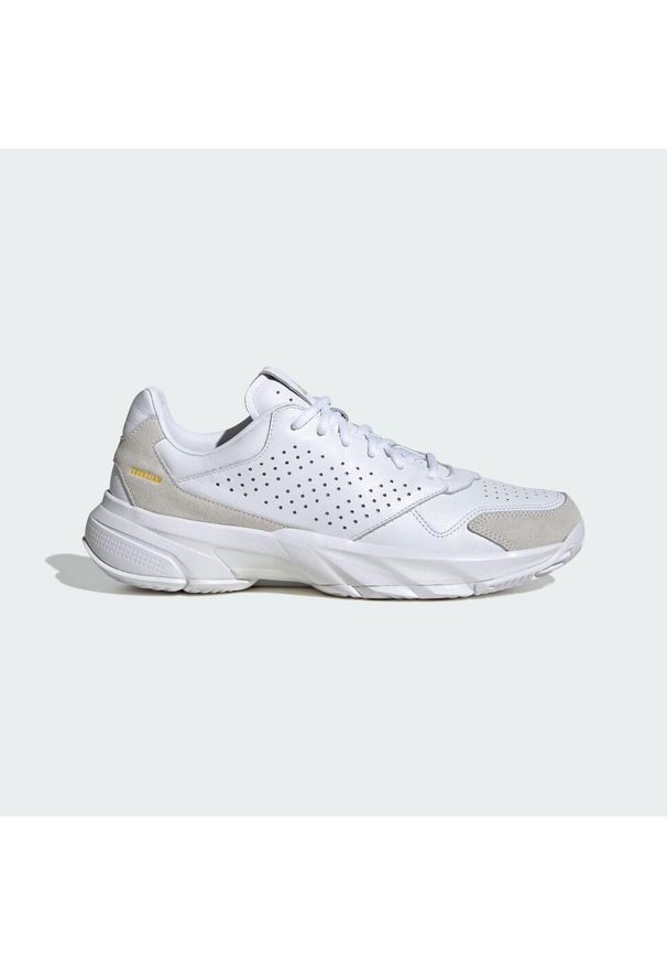 Adidas - Buty Courtjam Control 3 Premium Tennis. Kolor: biały. Materiał: skóra. Sport: tenis