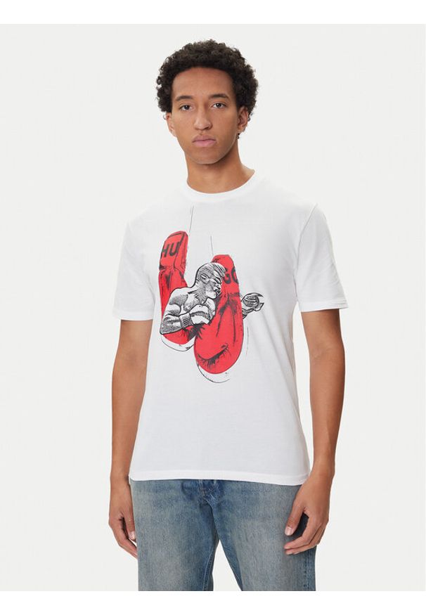 Hugo - HUGO T-Shirt Diboxer 50542560 Biały Regular Fit. Kolor: biały. Materiał: bawełna
