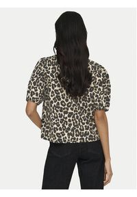 only - ONLY Bluzka Jenna 15368592 Beżowy ciemny Regular Fit. Kolor: beżowy. Materiał: bawełna #4