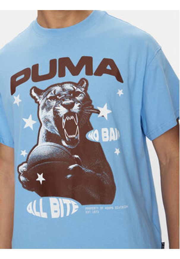 Puma T-Shirt All Bite 630466 Niebieski Regular Fit. Kolor: niebieski. Materiał: bawełna