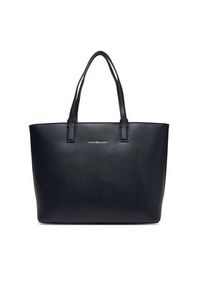 TOMMY HILFIGER - Tommy Hilfiger Torebka Th Logotape Tote AW0AW17449 Granatowy. Kolor: niebieski. Materiał: skórzane #5
