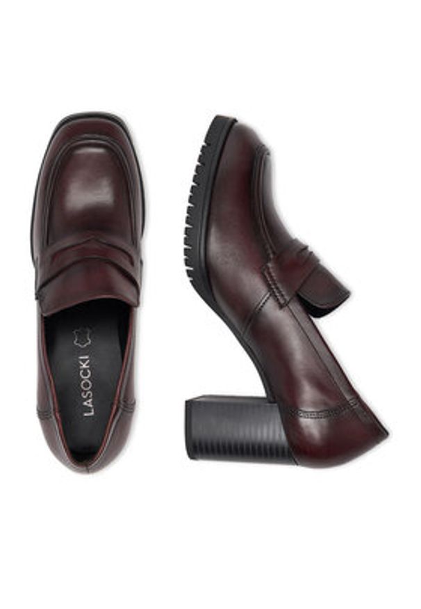 Lasocki Półbuty CEO-WB-GIADA-01C Bordowy. Kolor: czerwony. Materiał: skóra