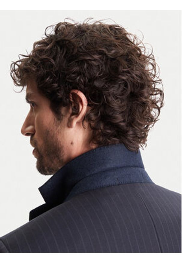 BOSS Garnitur H-Huge 50546121 Granatowy Slim Fit. Kolor: niebieski. Materiał: wełna