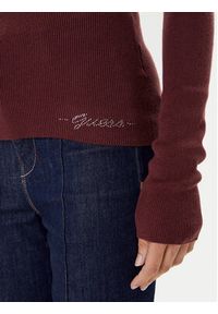 Guess Golf W5BR15 Z3OW2 Bordowy Slim Fit. Typ kołnierza: golf. Kolor: czerwony. Materiał: syntetyk #5