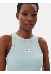 Calvin Klein Jeans Top J20J225302 Niebieski Slim Fit. Kolor: niebieski. Materiał: bawełna