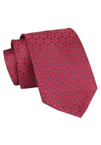 Męski Krawat - Czerwony, Drobny Groszek - Angelo di Monti. Kolor: czerwony. Materiał: tkanina. Wzór: grochy. Styl: elegancki, wizytowy #1