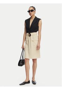 Hugo - HUGO Spódnica Randa 50559313 Beżowy jasny Regular Fit. Kolor: beżowy. Materiał: syntetyk #4