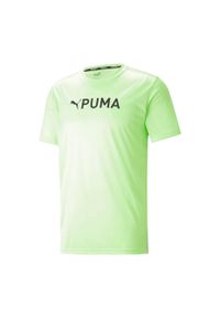 Puma - T-shirt treningowy męski PUMA Fit Logo Cf Graphic. Kolor: zielony