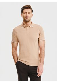 Pako Lorente - PAKO LORENTE – T-shirt polo w kolorze brązowym. Okazja: na co dzień. Typ kołnierza: polo. Kolor: brązowy, beżowy, różowy. Materiał: bawełna. Styl: casual #1