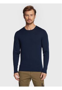 Calvin Klein Sweter Superior K10K109474 Granatowy Regular Fit. Kolor: niebieski. Materiał: wełna