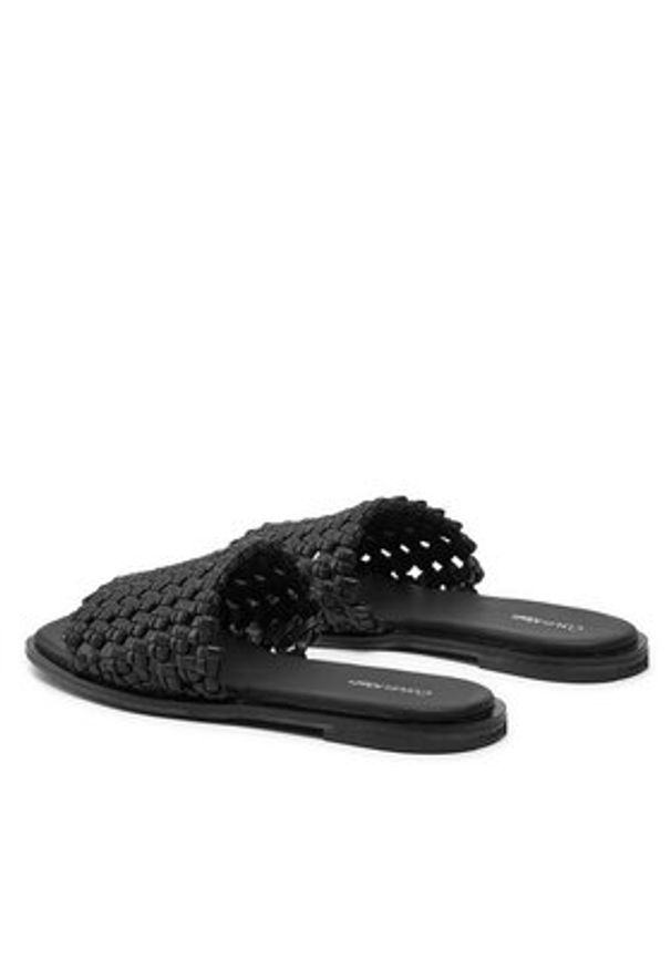 Calvin Klein Klapki Flat Slide Latt HW0HW02143 Czarny. Kolor: czarny. Materiał: skóra