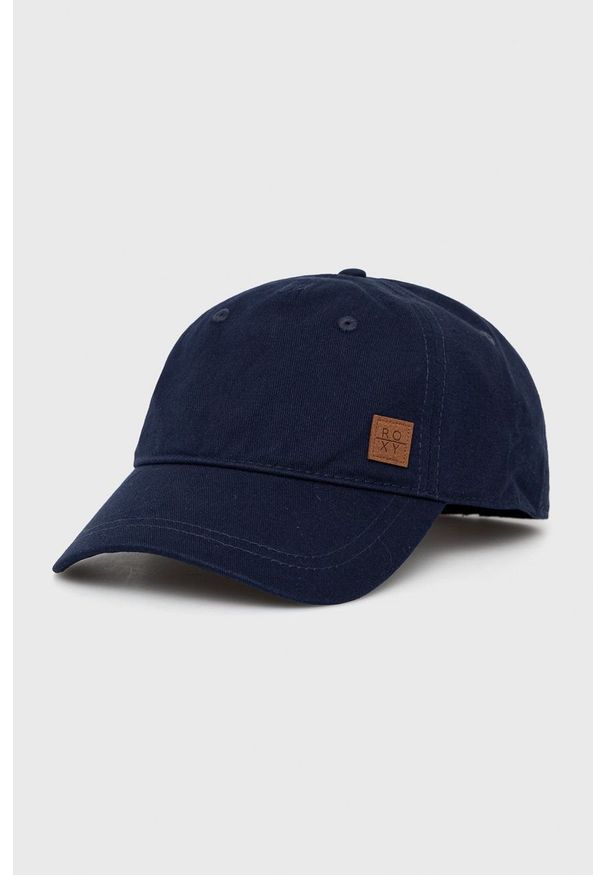 Roxy czapka kolor granatowy gładka. Kolor: niebieski. Wzór: gładki