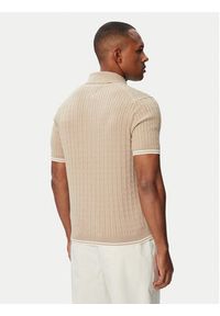 TOMMY HILFIGER - Tommy Hilfiger Polo MW0MW40701 Beżowy jasny Regular Fit. Typ kołnierza: polo. Kolor: beżowy. Materiał: bawełna #3