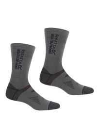 Regatta - 2-pak wełnianych skarpet turystycznych. Kolor: brązowy, szary, wielokolorowy. Materiał: wełna. Sport: turystyka piesza #2