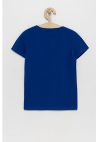 Guess T-shirt dziecięcy. Okazja: na co dzień. Kolor: niebieski. Materiał: bawełna, dzianina. Wzór: nadruk. Styl: casual #2