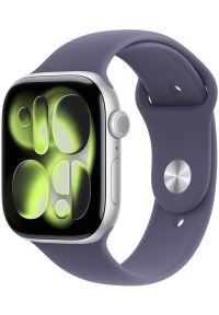 APPLE - Smartwatch Apple Watch 11 GPS 46mm Silver Alu Sport Band S/M Fioletowy (MEV94LW/A). Rodzaj zegarka: smartwatch. Kolor: fioletowy. Styl: sportowy #1