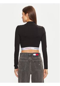 Tommy Jeans Bluzka DW0DW19510 Czarny Slim Fit. Kolor: czarny. Materiał: syntetyk, wiskoza #2