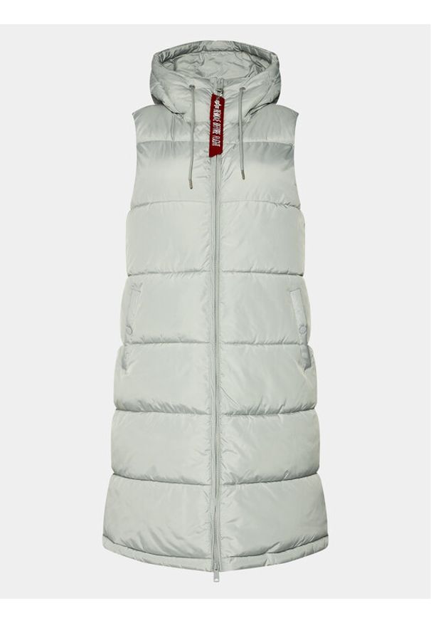 Alpha Industries Bezrękawnik Long Puffer Vest 108002 Szary Regular Fit. Kolor: szary. Materiał: syntetyk. Długość rękawa: bez rękawów