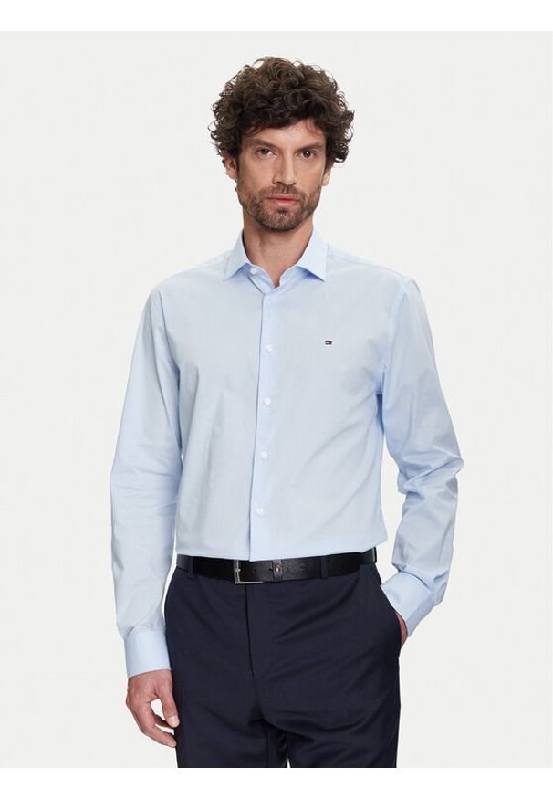 TOMMY HILFIGER - Tommy Hilfiger Koszula MW0MW38347 Błękitny Slim Fit. Kolor: niebieski. Materiał: bawełna