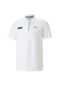 Koszulka Polo Sportowa Męska Puma Mapf1. Typ kołnierza: polo. Kolor: biały. Styl: sportowy