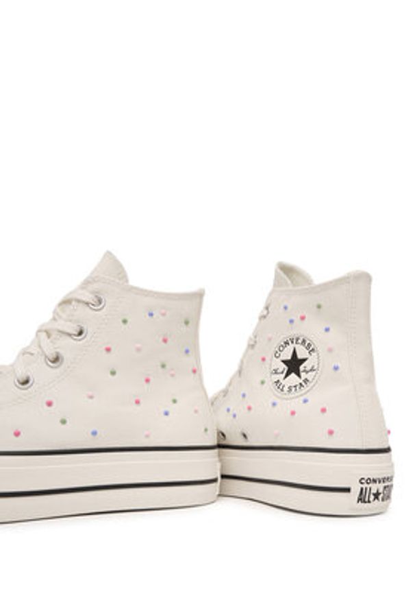Converse Trampki Chuck Taylor All Star Lift Platform Mini Studs A19140C Écru. Kolor: kremowy. Materiał: materiał. Obcas: na platformie
