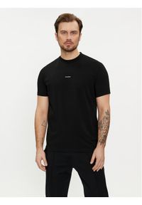 Karl Lagerfeld - KARL LAGERFELD T-Shirt 755057 542221 Czarny Regular Fit. Typ kołnierza: dekolt w karo. Kolor: czarny. Materiał: bawełna