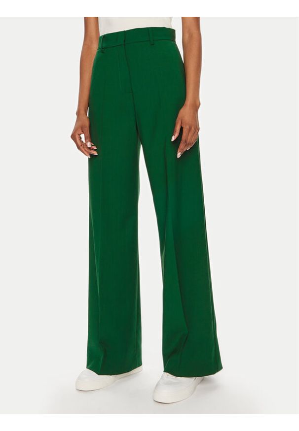 Weekend Max Mara Spodnie materiałowe Visivo 2425136041 Zielony Regular Fit. Kolor: zielony. Materiał: wełna