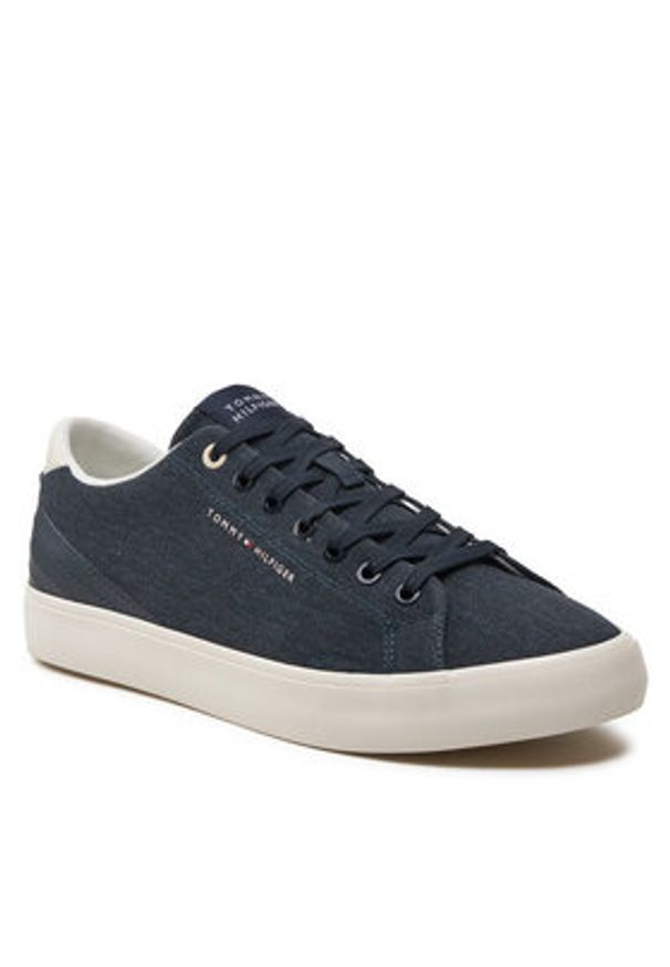 TOMMY HILFIGER - Tommy Hilfiger Tenisówki Th Hi Vulc Low Summer Cvs FM0FM05056 Granatowy. Kolor: niebieski. Materiał: materiał