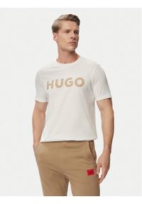 Hugo - HUGO T-Shirt Dulivio 50467556 Biały Regular Fit. Kolor: biały. Materiał: bawełna #1