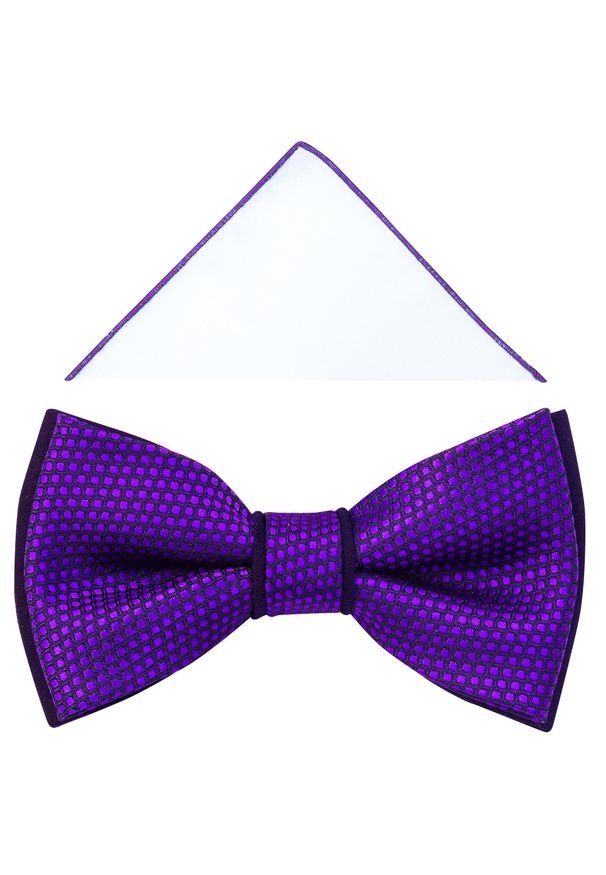 Modini - Fioletowo-granatowa mucha A278. Kolor: wielokolorowy, fioletowy, niebieski. Materiał: poliester, tkanina. Styl: elegancki