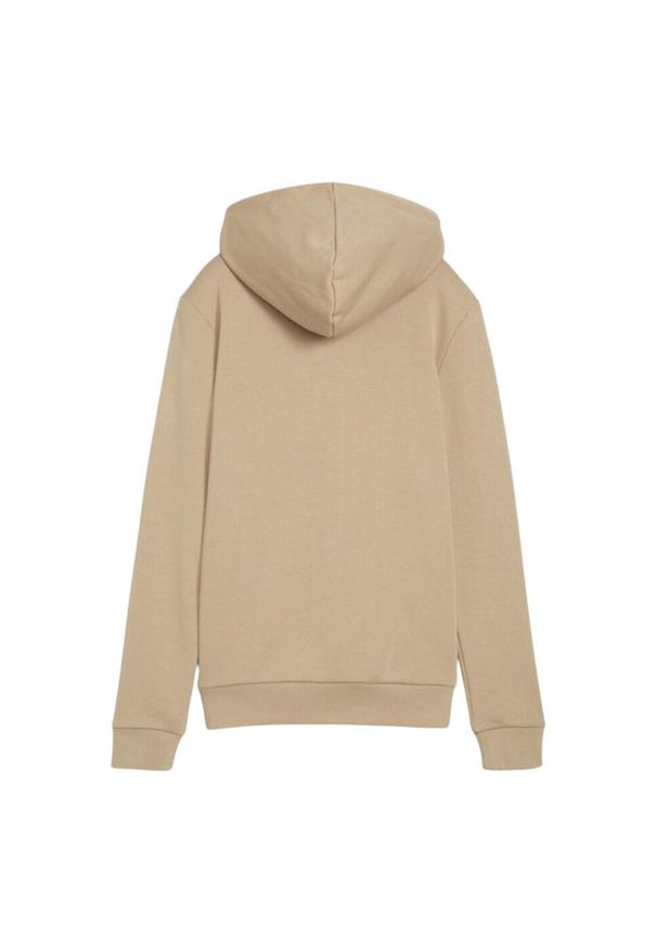 Puma - Damska Bluza Z Kapturem Z Haftem Essential. Typ kołnierza: kaptur. Kolor: beżowy. Wzór: haft
