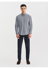 Pako Lorente - PAKO LORENTE – Granatowa koszula we wzór geometryczny. Kolor: niebieski. Materiał: elastan, bawełna. Długość rękawa: długi rękaw. Długość: długie. Wzór: geometria #6