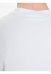 Karl Lagerfeld - KARL LAGERFELD T-Shirt 755080 532221 Błękitny Regular Fit. Typ kołnierza: dekolt w karo. Kolor: niebieski. Materiał: bawełna