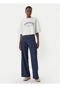 Calvin Klein Jeans T-Shirt LV047F813G Biały Boxy Fit. Kolor: biały. Materiał: bawełna #4