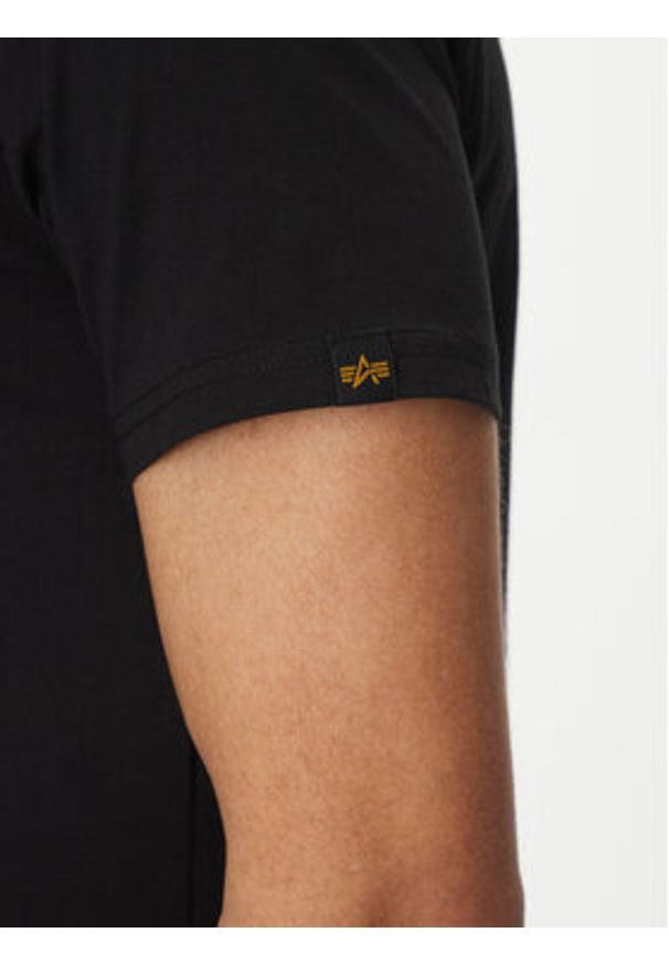 Alpha Industries T-Shirt Camo Puff 146506 Czarny Regular Fit. Kolor: czarny. Materiał: bawełna