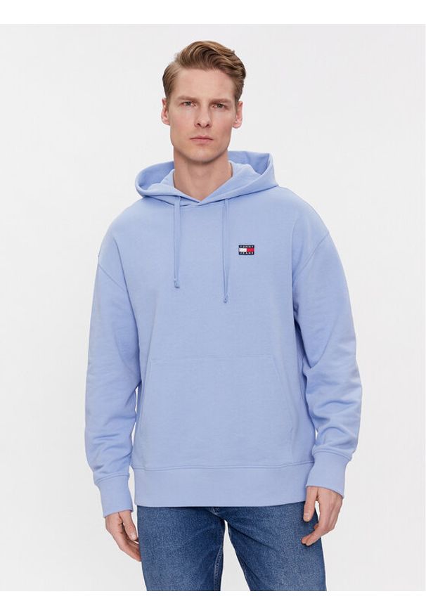 Tommy Jeans Bluza DM0DM16369 Niebieski Relaxed Fit. Kolor: niebieski. Materiał: bawełna